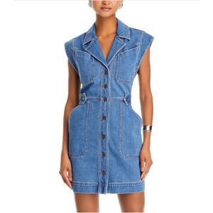 Veronica Beard Jax Denim Shirtdress Cornflower Blue Sleeveless Button Front  6